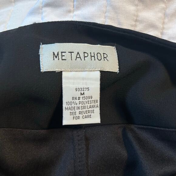 Metaphor Women’s Sheer Overlay Wide Leg Pants – Black, Size M - Picture 2 of 6